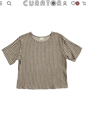 Curator SF Hanna Tee Oat+Black Stripe S 100% Cotton FLAW